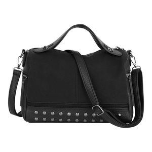Punk Rivet Hobo Handbag Large Crossbody Purse Leather Top Handle Bag ^_^